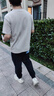 啄木鳥夏季正肩潮男衣服短袖t恤男生圓領純棉寬松全棉印花打底體 小CH卡其色+小山丘白色 XL 建議130-145斤 曬單實拍圖