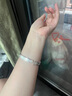 老鳳祥牡丹銀手鐲女純足銀鐲子素圈實心生日紀念日送女朋友老婆禮物實用 牡丹花足銀鐲 31±1克 曬單實拍圖