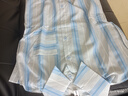 葉紫楓（YEZIFENG）襯衫套裝女夏季新款設(shè)計(jì)感小眾寬松短袖襯衣上衣闊腿褲時(shí)尚套裝 藍(lán)色上衣 M 曬單實(shí)拍圖