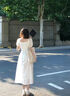 斤慕法式氣質(zhì)白色連衣裙女高級感優(yōu)雅小眾氣質(zhì)修身顯瘦收腰方領(lǐng)長(cháng)裙子 S(建議80-95斤) 曬單實(shí)拍圖