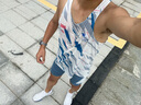 OMG運動(dòng)跑步背心男訓練服印花吸濕排汗透氣徒步輕量夏季健身衣服 疾風(fēng)藍 XL 曬單實(shí)拍圖