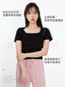 JEANSWEST CLUB真維斯方領(lǐng)短袖T恤女短款ins緊身夏季2025新款露臍顯瘦辣妹上衣 曬單實(shí)拍圖