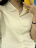 VEOX學(xué)院風(fēng)甜美減齡POIO領(lǐng)上衣女2025新款韓版少女顯瘦百搭短袖襯衫女 杏色 S _80-100斤 曬單實(shí)拍圖
