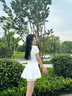 茯見 學院風小個子白色襯衫連衣裙女2025夏季氣質(zhì)收腰甜美短裙a字裙 白色M【建議90-105斤】 曬單實拍圖