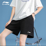 李寧（LI-NING）運動短褲女夏季新款顯高顯瘦透氣跑步健身棉質(zhì)休閑五分褲女 經(jīng)典黑(棉質(zhì)款) S 曬單實拍圖