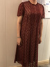 ZXEGI春夏新款真絲連衣裙小眾設計感高端品牌100%桑蠶絲繡花紅色長(cháng)裙 酒紅色 4XL 曬單實(shí)拍圖