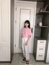 流貝童裝女童套裝兒童夏裝9-12歲中大童女裝小孩子衣服運(yùn)動(dòng)兩件套 粉色套裝 130 建議身高125左右 曬單實(shí)拍圖