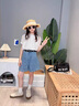 熙克賓威女童夏裝套裝2025新款兒童洋氣娃娃衫上衣中大童牛仔短裙褲兩件套 上衣+褲子+腰帶 140 曬單實拍圖