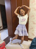 優(yōu)優(yōu)1點(diǎn)（Yoyo one）女童半身裙夏季韓版蛋糕裙兒童2025新款短裙大童夏季女孩蓬蓬裙子 紫色 120 120cm 曬單實(shí)拍圖