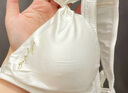 金三塔真絲內(nèi)衣女桑蠶絲緞面時尚刺繡真絲無鋼圈文胸胸罩七夕情人節(jié)禮物 絲白(里外20姆米高彈桑蠶絲） M 曬單實拍圖