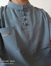 啄木鳥(niǎo)唐裝男中老年夏季短袖套裝爸爸夏裝新中式爺爺國(guó)風(fēng)衣服60歲70老人 深灰色短袖套裝【上衣＋長(zhǎng)褲】 XL 41 建議體重130-150斤 曬單實(shí)拍圖