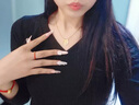 周大福項(xiàng)鏈女鎖骨鏈扇形氣質(zhì)個(gè)性吊墜輕奢高級(jí)感飾品生日七夕禮物送女友 淺金色 曬單實(shí)拍圖