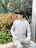 名創(chuàng)優(yōu)品（MINISO）防曬打底衫男款秋季UPF50+防紫外線內(nèi)搭速干運(yùn)動(dòng)半拉鏈長(zhǎng)袖t恤男 淺灰(純色) L /175(抗菌易去污) 曬單實(shí)拍圖