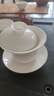 京東京造茶杯茶具 羊脂玉陶瓷功夫茶具三才蓋碗馬蹄杯主人杯禮盒150ml 曬單實(shí)拍圖