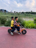 萌嘟嘟兒童電動(dòng)摩托車兩輪哈雷復(fù)古男女寶寶充電玩具車可坐大人暴風(fēng)騎士 尊享橙：全功能渡光車架烤漆大電 曬單實(shí)拍圖