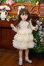 G.DUCKKIDS小黃鴨女童連衣裙春秋季兒童公主裙生日花童婚禮周歲禮服寶寶裙子 杏色 90 建議寶寶10-12公斤 24-36個(gè)月 曬單實(shí)拍圖