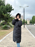 雅鹿羽絨服女冬季新款男女情侶長款寬松過膝加厚防寒抗凍中性 黑色 S (155) 【推薦90-110斤】 曬單實拍圖
