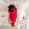 皮爾卡丹（pierre cardin）童裝嬰兒衣服旗袍連體衣國風(fēng)刺繡夏裝女寶寶喜慶包屁衣抓周歲禮服 紅色 66cm 建議0-3個(gè)月8-12斤 曬單實(shí)拍圖