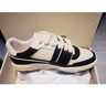 FOOT INDUSTRY 足下工業(yè)「品牌經(jīng)典」90s滑板鞋運(yùn)動休閑復(fù)古訓(xùn)練板鞋男女百搭 黑色/米白 43 曬單實(shí)拍圖
