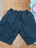 花花公子（PLAYBOY）2025夏季新款純色工裝五分褲子薄款男士青年百搭純棉水洗休閑短褲 515黑藍色 XL 曬單實(shí)拍圖