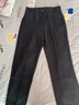 JIOESC西裝褲女窄版春夏新款高腰闊腿褲垂感寬松顯瘦百搭黑色直筒職業(yè)褲 黑-闊而不肥 L 碼建議110-120斤/褲長(cháng)101cm 曬單實(shí)拍圖