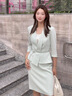 Laurèl【三醋酯】勞芮25春新三醋酸淡人收腰西裝女LWD346T13000 玉石綠 155/80A XS 曬單實拍圖
