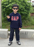 GAP男女童2025秋季新款Logo膠印抓絨套頭連帽衫兒童裝衛(wèi)衣829299 曬單實(shí)拍圖
