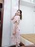 小情歌 夏天純棉睡裙女短袖可愛(ài)少女中長(cháng)款大碼孕婦睡衣可外穿居家服  z5908女裙(主推款) M 女身高152-165 體重80-100 曬單實(shí)拍圖