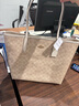 蔻馳（COACH）【官方授權店】蔻馳女包大號托特包單肩手提City33送女友禮物 CV976IMXDM淺卡其色 曬單實拍圖