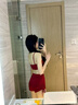 藍(lán)彩何泳衣女分體式三件套長(zhǎng)袖防曬性感純欲比基尼泳衣遮肚顯瘦海邊穿搭 蝴蝶結(jié)罩衫+分體泳衣【三件套】 均碼 （適合80-120斤） 曬單實(shí)拍圖