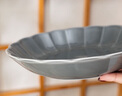 美濃燒（Mino Yaki）日本進(jìn)口陶瓷餐具盤子窯變灰釉菊型8.5英寸家用深盤釉下彩5件套 曬單實(shí)拍圖
