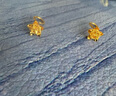 夢金園黃金耳飾閃耀星星5G足金耳釘金絲繞線耳飾女 約1.58g 曬單實拍圖