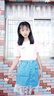 佐緋絡女童牛仔半身裙夏裝2023裙子雛菊網(wǎng)紗裙夏季女孩牛仔短裙 淺藍色 110 建議身高1米左右 曬單實拍圖