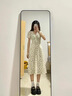 冶芷碎花連衣裙夏高級感法式復(fù)古V領(lǐng)抽繩褶皺泡泡袖超仙高腰氣質(zhì)長裙 V領(lǐng)泡泡袖碎花連衣裙杏色 L 曬單實拍圖