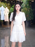 歌莉婭天絲連衣裙女夏季穿搭2025新款荷葉邊裙子1E5R4K830 07W米色 XS 曬單實(shí)拍圖