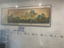 瑞尚 新中式背有靠山客廳裝飾畫大氣沙發(fā)背景墻掛畫輕奢疊加山水壁畫 千里江山圖 （大200*70+小160*50）晶瓷面 曬單實(shí)拍圖