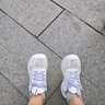 特步女鞋運動休閑鞋春夏季網(wǎng)面透氣軟彈輕便增高老爹休閑鞋子女 曬單實拍圖