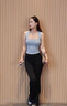 361°喇叭褲女高腰提臀顯瘦健身服舞蹈闊腿裸感瑜伽褲 黑色 L  曬單實(shí)拍圖