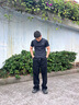衣品天成高街闊腿牛仔褲男2025秋季新款寬松直筒褲松緊腰抽繩系帶褲子男 曬單實(shí)拍圖