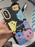圣圖朗新款可愛小怪獸蘋果16promax手機殼iphone14高級感15pro掛繩12可愛女13卡通植絨硅膠8plus情侶全包 愛五只怪獸撞色液態(tài)硅膠-【石墨黑】+手掛繩 iPhone XS Max 曬單實拍圖