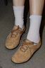 TOOMANYSHOES【吳昕同款】融化焦糖 復(fù)古賽車鞋阿甘鞋跑鞋運動休閑德訓(xùn)鞋女鞋 淺棕 37 曬單實拍圖
