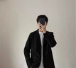 羅蒙（ROMON）西服男士春秋季潮流寬松翻領(lǐng)商務(wù)單西休閑小西裝外套 黑XL 曬單實(shí)拍圖