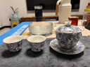 瀾春江高檔鎏銀青花斗彩蓋碗茶杯套裝家用喝茶功夫茶具高檔自用送禮盒裝 整套茶具 曬單實(shí)拍圖