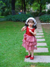 班喜迪女童連衣裙夏裝2025新款洋氣兒童公主裙周歲禮服夏季寶寶背心裙子 紅色 120 曬單實(shí)拍圖