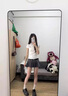 蝶嬌諾（DIEJIAONUO）連衣裙子女夏季2025新款韓系多巴胺純欲風(fēng)美式甜辣妹穿搭女套裝 白色上衣+裙子+腰帶 S 曬單實拍圖