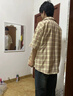 畫(huà)枕眠（HUAZHENMIAN）感套裝男生潮牌夏季格子襯衣外套痞帥穿搭三件套日系短袖襯衫 三件套黃襯衫+短袖+牛仔褲復古藍 XL 曬單實(shí)拍圖