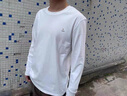 啄木鳥純棉男士長袖T恤春秋季新款圓領(lǐng)休閑青年打底衫上衣服大碼體恤男 深灰色 2XL (建議135-150斤) 曬單實(shí)拍圖