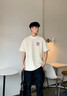 WYKZ2025夏季純棉短袖t恤男士新品美式復(fù)古休閑運動男女百搭寬松上衣 白色 2XL (建議150-175斤) 曬單實拍圖