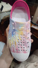 Skechers斯凱奇童鞋女童洞洞鞋沙灘鞋夏季一腳套印花透氣兒童涼鞋302114L 【彩虹】淺粉色/LTPK 32 曬單實(shí)拍圖