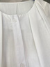 拉夏貝爾（La Chapelle）燈籠袖休閑白色襯衫女設計感小眾2025春裝新款七分袖別致茶系上衣 白色 M -90-105斤 曬單實(shí)拍圖